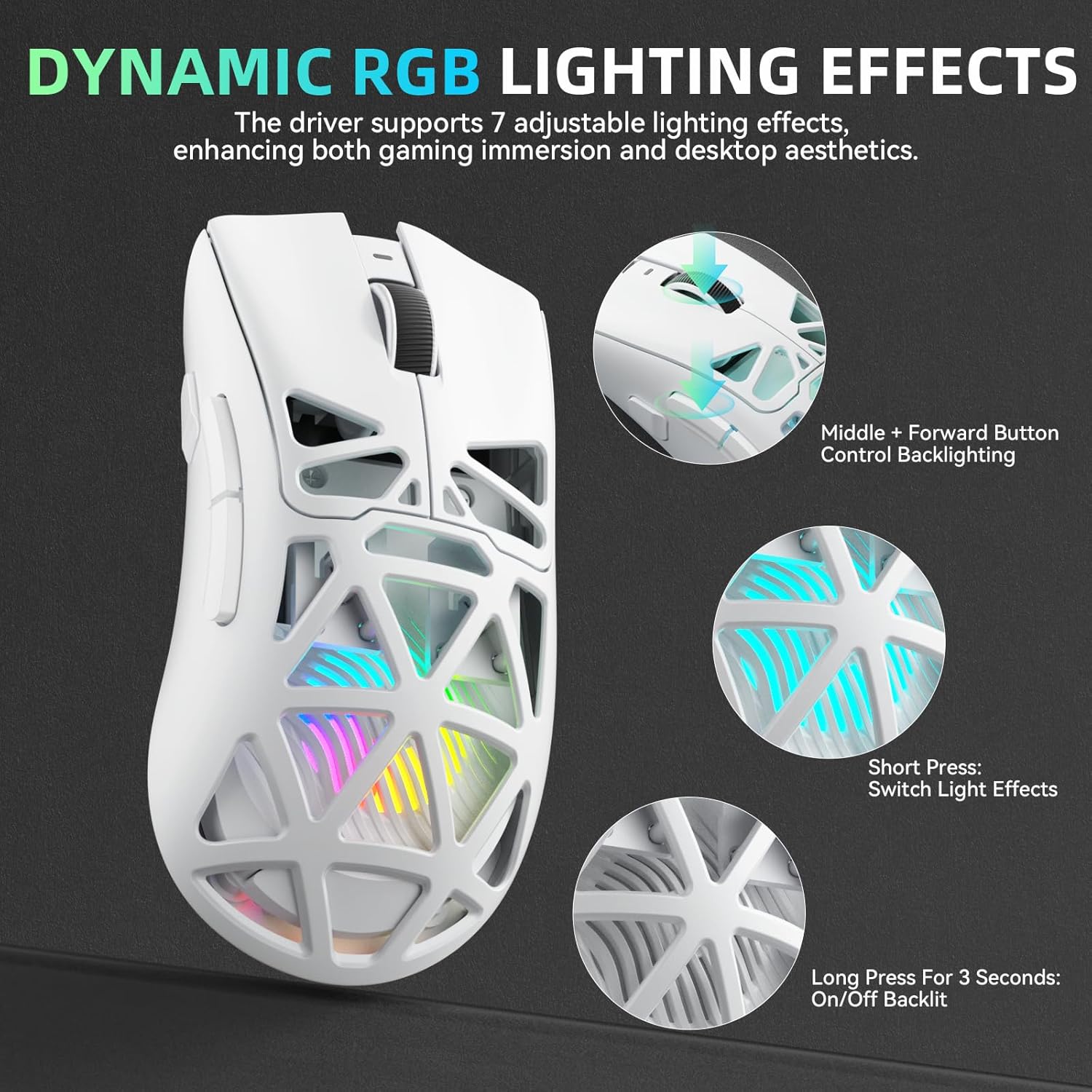 Esports Gaming Mouse Weight Adjustable - Mouse Wireless AULA SC620 con Connessione