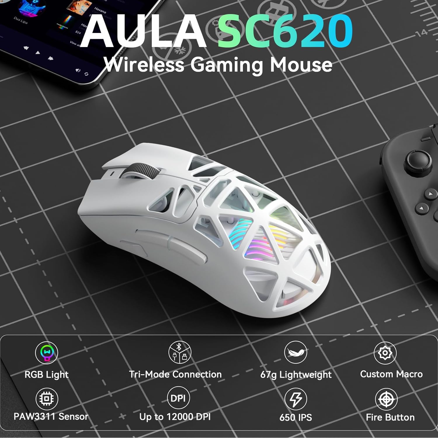 AULA SC620 Nuovo Mouse da Gami - Esports Gaming Mouse Weight Adjustable recensione e prezzo